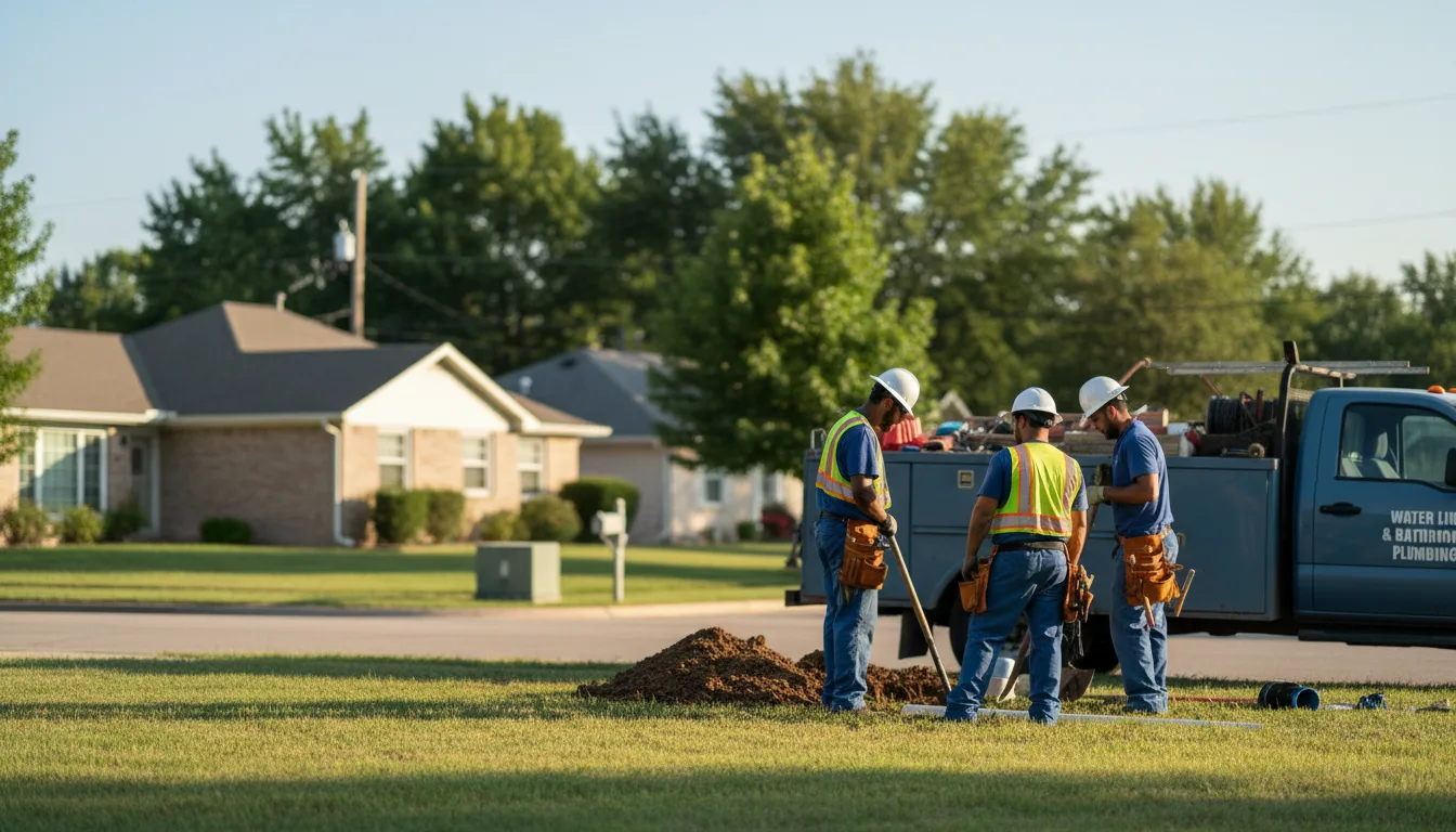 Residential water line and bathroom plumbing service in Burnside, IA